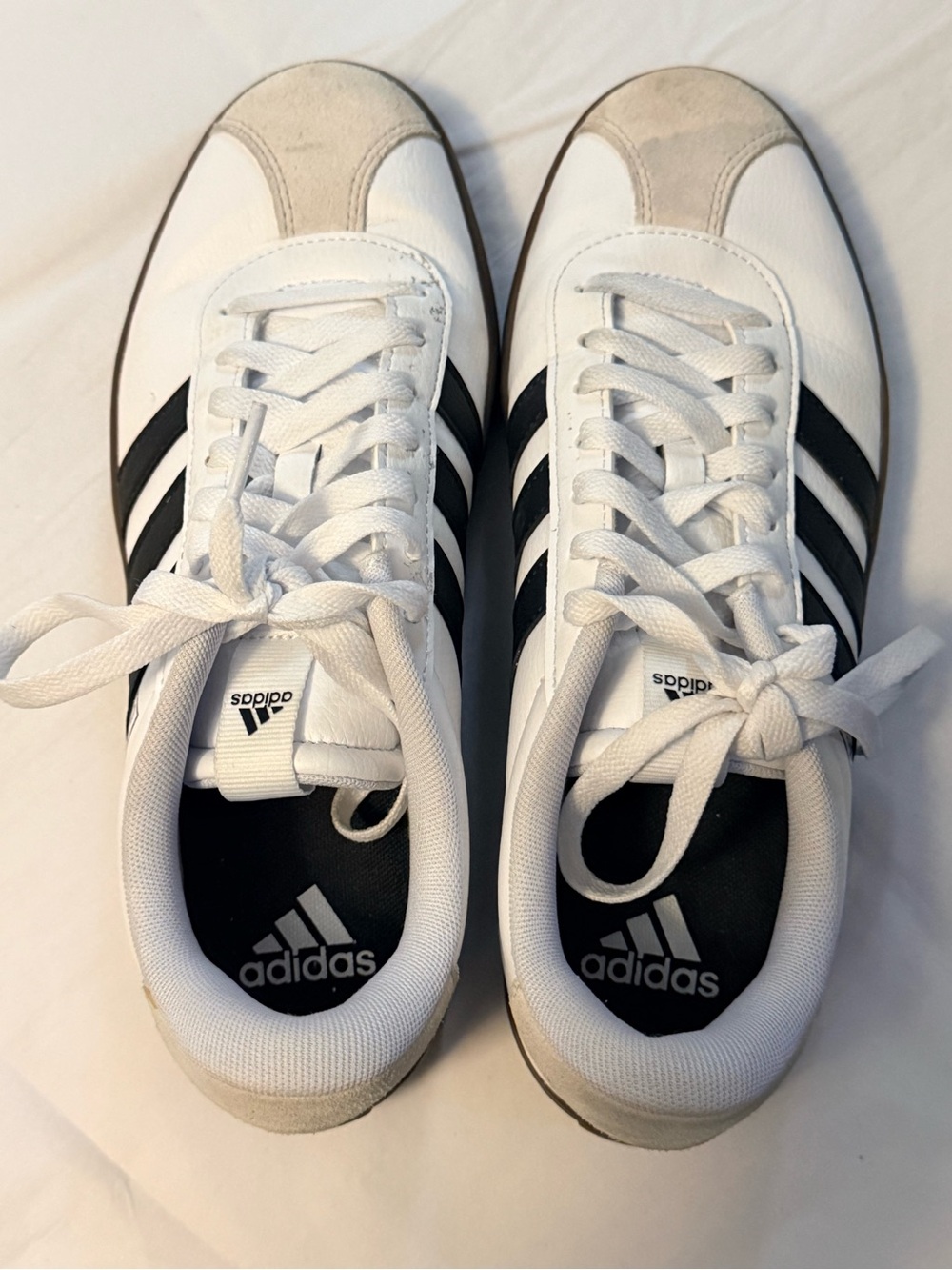adidas White and Black Men's Retro Running Sneakers